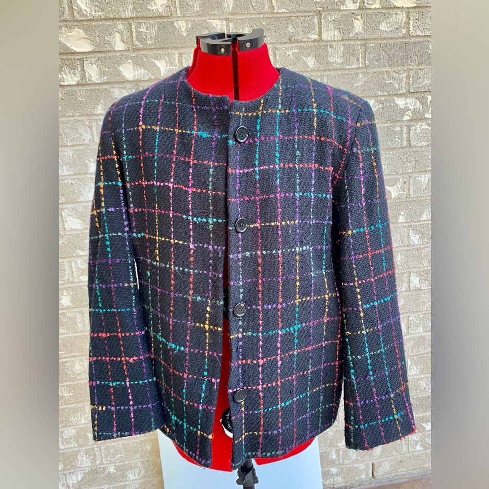 Preston & York 12P black tweed jacket